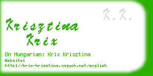 krisztina krix business card